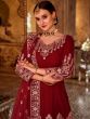 Red Zari Embroidered Anarkali Salwar Kameez