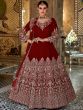 Red Zari Embroidered Anarkali Salwar Kameez