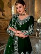 Green Stone Embellished Anarkali Suit In Velvet