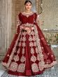Maroon Zari Embroidered Anarkali Suit With Slit