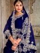 Blue Slitted Anarkali Suit With Embroidery