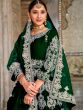 Green Embroidered Anarkali Salwar Suit With Dupatta
