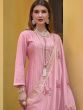 Pink Embroidered Party Wear Suit In Chiffon