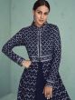 Blue Embroidered Georgette Salwar Kameez With Dupatta