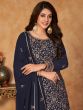 Blue Sequins Embroidered Sharara Salwar Suit