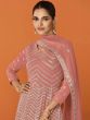 Peach Sequins Embroidered Anarkali Salwar Suit