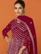 Magenta Sequins Embroidered Anarkali Suit In Georgette