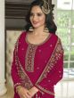 Pink Embroidered Sharara Style Suit In Georgette