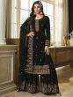 Black Embroidered Pakistani Sharara Suit