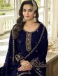Blue Pakistani Sharara Salwar Suit In Georgette