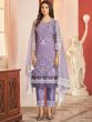 Purple Embroidered Salwar Suit In Georgette