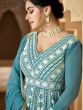 Blue Thread Embroidered Anarkali Salwar Kameez