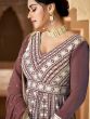 Brown Sequins Embroidered Anarkali Salwar Suit