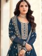 Blue Zari Embroidered Long Anarkali Salwar Kameez