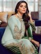 Green Embroidered Straight Cut Pakistani Salwar Suit