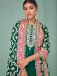 Green Georgette Palazzo Suit With Heavy Embroidery