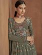 Grey Thread Embroidered Anarkali Salwar Kameez