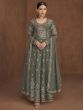 Grey Thread Embroidered Anarkali Salwar Kameez