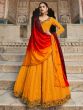 Orange Festive Embroidered Anarkali Salwar Kameez