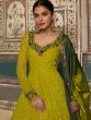 Green Long Anarkali Suit With Embroidery