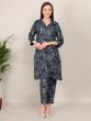 Blue Casual Co-Ord Set In Floral Print