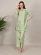 Pista Green Thread Work Silk Co-Ord Set