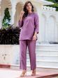 Purple Hand Work Co- Ord Set For Womens