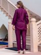 Wine Readymade Co- Ord Set In Hand Work