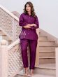 Wine Readymade Co- Ord Set In Hand Work
