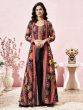 Multicolor Women's Dress With Full Sleeved Shrug