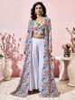 Multicolor Printed Dress With Palazzo & Shrug