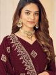 Brown Festive Embroidered Salwar Kameez