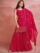 Red Sequins Embroidered Pakistani Salwar Kameez