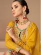 Yellow Embroidered Pant Style Suit Set