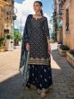 Blue Zari Embroidered Salwar Suit With Dupatta