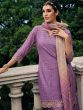Purple Chiffon Suit Set In Sharara Style