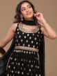 Black Georgette Suit In Palazzo Style