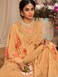 Peach Thread Work Embellished Suit Set
