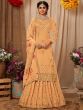Peach Thread Work Embellished Suit Set