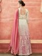 Pink Embroidered Festive Anarkali Style Suit
