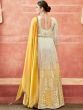 Yellow Anarkali Salwar Kameez With Thread Embroidery