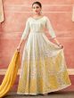 Yellow Anarkali Salwar Kameez With Thread Embroidery