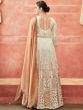 Beige And White Sequined Long Anarkali Suit