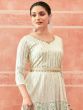 Green Party Wear Anarkali Suit With Embroidery