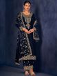 Blue Zari Embroidered Salwar Kameez With Palazzo