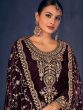 Purple Festive Suit In Palazzo Style With Dupatta