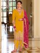 Yellow Punjabi Suit With Patiala Bottom