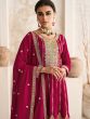 Pink Zari Embroidered Pant Style Suit