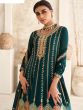 Green Silk Salwar Kameez With Zari Work