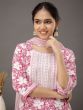 Pink Casual Wear Salwar Suit In Foral Print